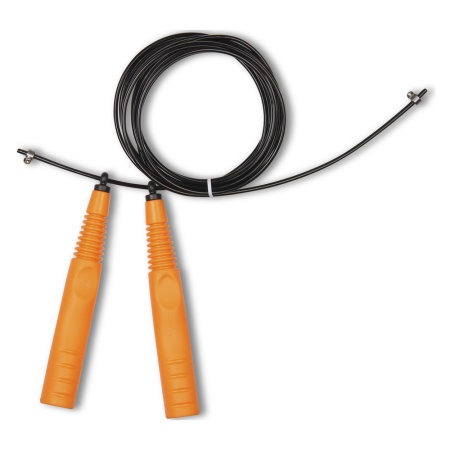 Купить Скакалка высокооборотная Кроссфит стальной шнур в оплетке 2.9 м чёрно-оранжевая в Чехове 